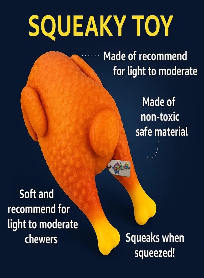 Western Era Turkey Chicken Squeaky Toy for Dogs | Funny Drumstick Shape | Soft Rubber Chew Toy for All Pets | Built-in Squeaker for Interactive Playtime | Ideal for Teeth Cleaning, Fetch & Tug Games - Image 5